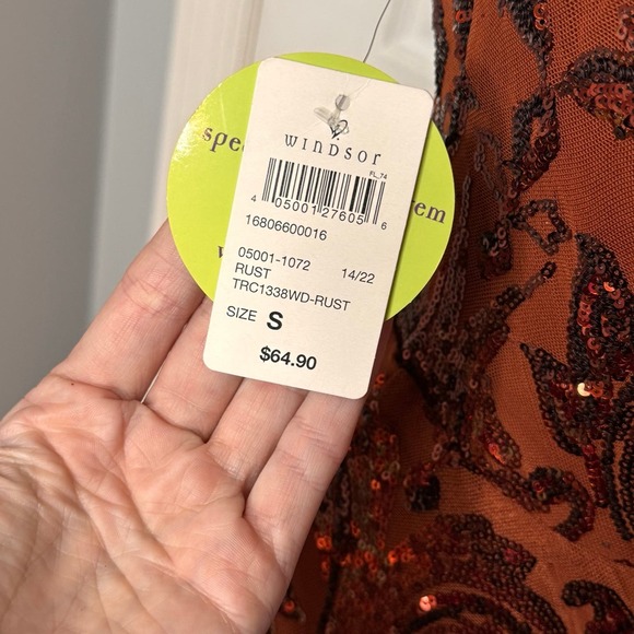 NWT Windsor sequin dress-size Small-Rust/brown color - Picture 7 of 8